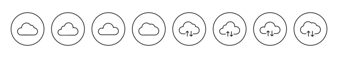 Cloud icon set vector. cloud sign and symbol