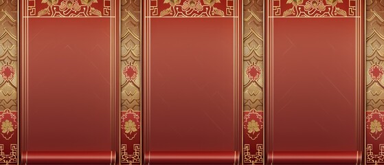 Elegant Chinese Traditional Patterned Banner Set