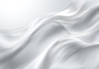 Abstract White Wavy Lines Design on Gray