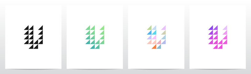 Right Triangles Letter Logo Design U © recehan