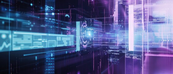 Futuristic Cyber Technology Data Center Concept