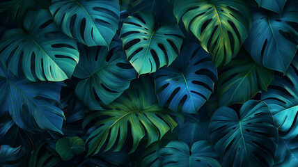 blue and green leaves, natural background