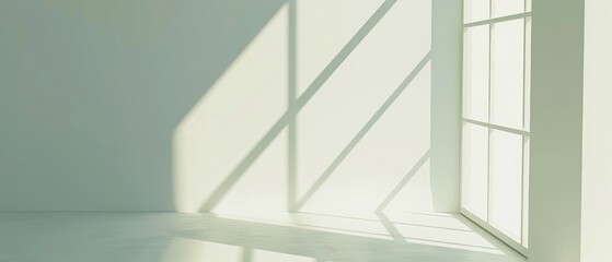 Modern Minimalist Interior with Sunlight and Shadows