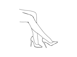 Woman Legs Single Line Drawing Ai, EPS, SVG, PNG, JPG zip file