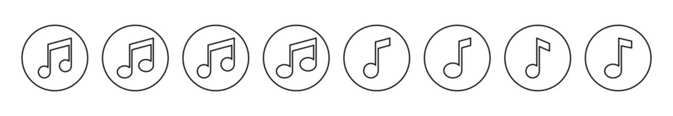 Music icon set  vector. note music sign and symbol