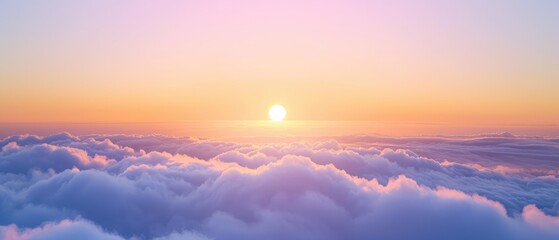 Majestic Sunset Over a Sea of Clouds