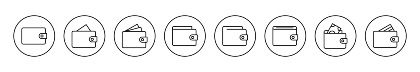 Wallet icon set vector. wallet sign and symbol
