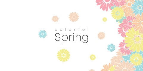 Spring abstract vector backgrounds with flowers,Art illustration for card, banner, invitation, social media post, poster, advertising.