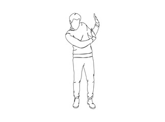 Man, Boy Dresses, Clothing Single Line Drawing Ai, EPS, SVG, PNG, JPG zip file