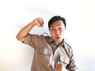 A young Asian male civil servant Indonesian civil servant.