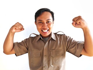 A young Asian male civil servant Indonesian civil servant.