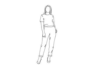 woman, Girl Dresses, Clothing Single Line Drawing Ai, EPS, SVG, PNG, JPG zip file
