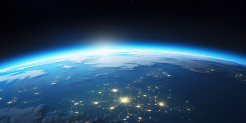 Obraz premium Earth view from outer space background