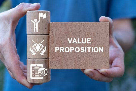 Value proposition business concept. The benefits of product or service to customers. Marketing and sales strategies, capturing customer attention and drive sales form competitive advantage.