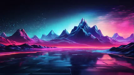 Poster aurora borealis over the mountains © MUHAMMADMUBASHIRALI