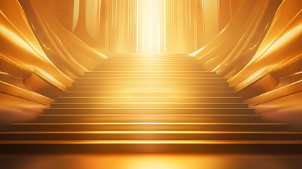 Obraz premium Luxurious podium, decorated with sparkling light effects
