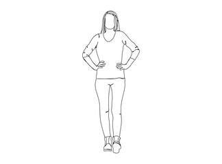 woman, Girl Dresses, Clothing Single Line Drawing Ai, EPS, SVG, PNG, JPG zip file
