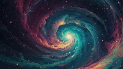 Wandcirkels aluminium abstract spiral galaxy © alvian