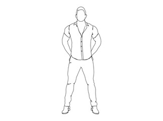 Man, Boy Dresses, Clothing Single Line Drawing Ai, EPS, SVG, PNG, JPG zip file