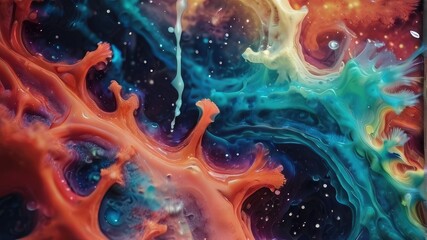 Fototapeta na wymiar galaxy background with coralreef form background