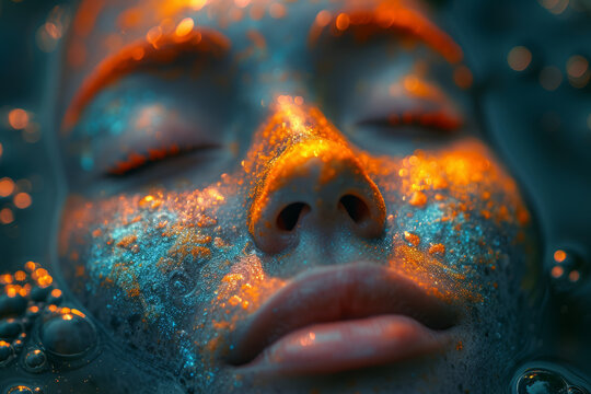 A person surrounded by a bubble of positive emotions, emphasizing the importance of nurturing emotional well-being. Generative Ai.