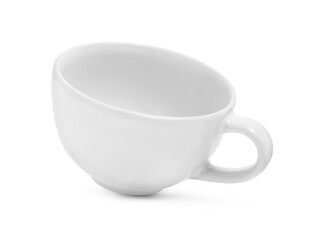 One new ceramic cup isolated on white