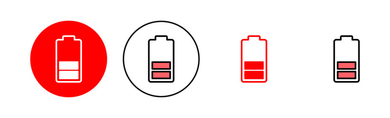 Battery icon set illustration. battery charging sign and symbol. battery charge level