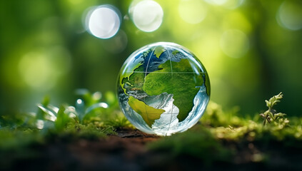 A green world that shows the sustainability of resources.