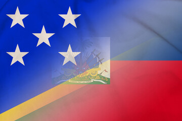 Solomon Islands and Haiti official flag international contract HTI SLB