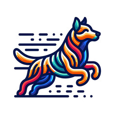 Flat Cute Dog Logo 