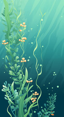 Fototapeta na wymiar A mesmerizing underwater scene with vibrant coral plants set against a backdrop of water bubbles, showcasing the captivating beauty of the oceanic environment.