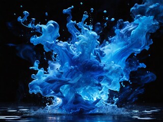 Splash isolated on black and blue texture