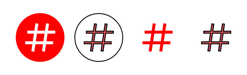 Hashtag icon set illustration. hashtag sign and symbol