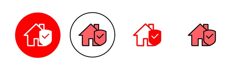 home insurance icon set illustration. home protection sign and symbol