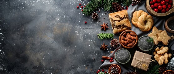 Obraz na płótnie Canvas Festive Christmas Market Dessert Spread
