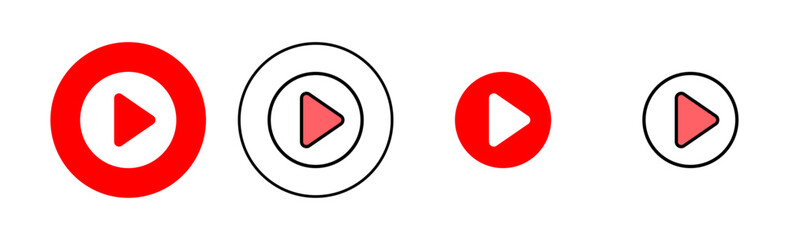 Play Icon set illustration. Play button sign and symbol