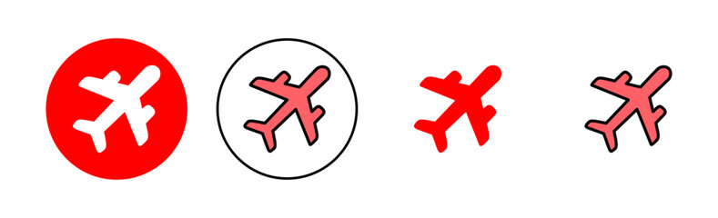 Obraz premium Plane icon set illustration. Airplane sign and symbol. Flight transport symbol. Travel sign. aeroplane