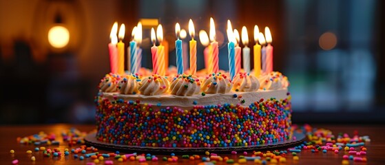 Colorful 21st Birthday Cake Celebration

