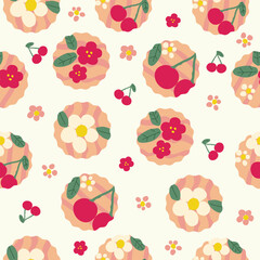 Cherry Flower Holiday Cookies Pattern