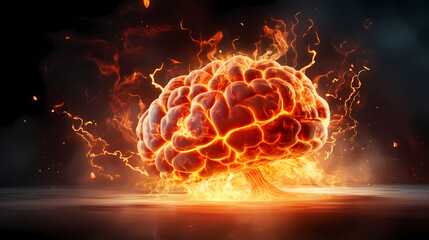Creative brain, brain 3D rendering