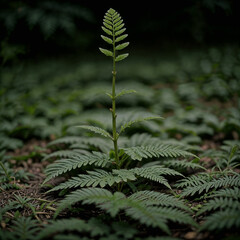 Beautiful Fern With Lush Green Leaves Growing Outdoors - generated by ai