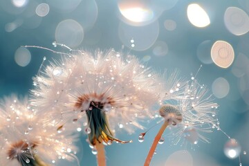 Delicate petals radiate from a single dandelion, a symbol of beauty and resilience in the face of adversity