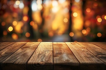 As the night settles in, a rustic wooden table glows with warm amber lights, creating a cozy and inviting outdoor ambiance