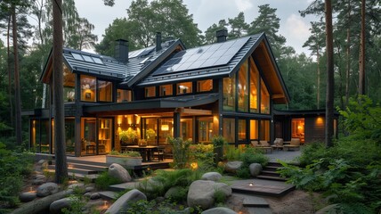 Fototapeta premium Scandinavian Style Thermal Cottage