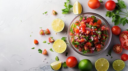 Daylight Ceviche and Fresh Salsa Flat Lay

