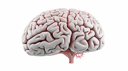 Brain background, bright human brain on isolated background