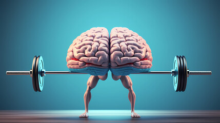 Brain background, bright human brain on isolated background