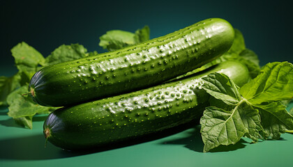 Freshness of organic vegetables, close up of healthy green salad generated by AI