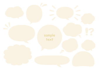 吹き出し　春　黄色　セット