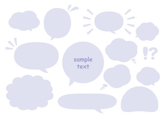 吹き出し　青　冬　セット